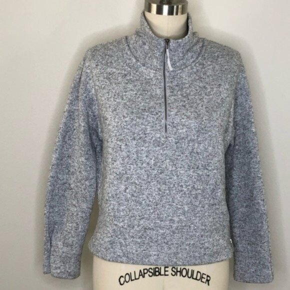 Fabletics Alpine Grey Athletic Pullover 1/4 Zip, X Small - Picture 2 of 10